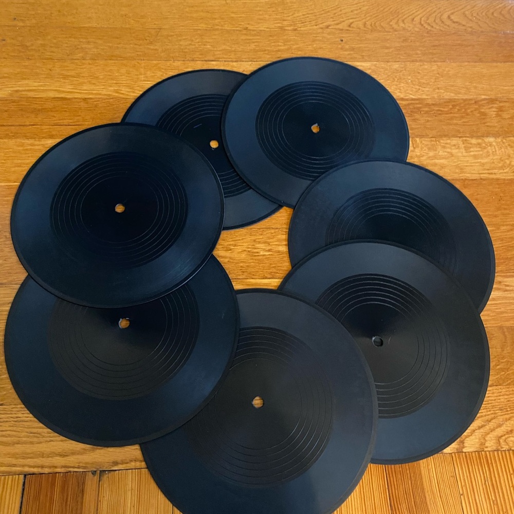 Set of 7, 12 Inch Fake Vinyl Records
